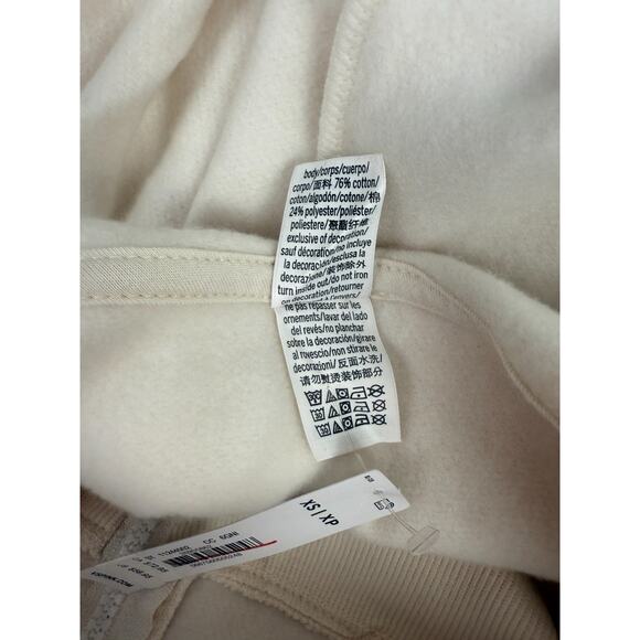 Victoria's Secret PINK Long Sleeve Full Zip Ivory Hoodie Sweatshirt  Size XS - Picture 9 of 10